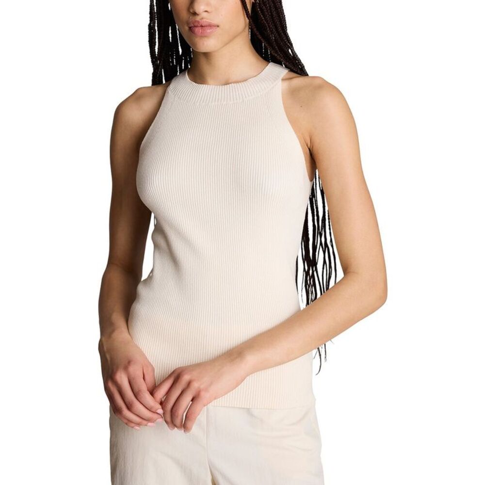 Kenneth Cole Womens  High Crew Neck Cutaway Tank